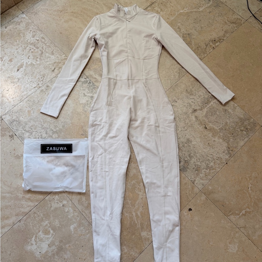 Zasuwa Cream Long-Sleeve Fitted Jumpsuit